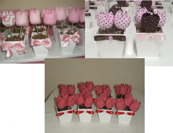 Flores tulipas com vasinho 12cm